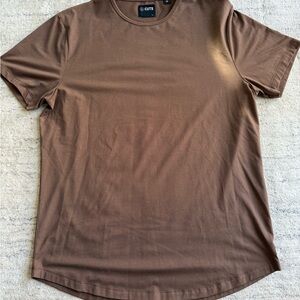 Cuts Clothing Performance Curve Hem Shirt Brown Short Sleeve Mens Sz L